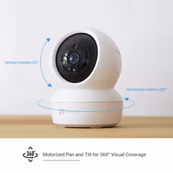 EZVIZ C6N 4MP Smart Indoor Smart Security PT Cam, with Motion Tracking - White - Additional view 5