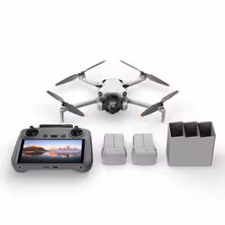 DJI Mini 4 Pro Fly More Combo (RC 2), 4 rotors, 48 MP, 3840 x 2160 pixels, 16 m/s, 2590 mAh, Black, White