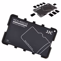JJC Micro SD Card Case Carrying Lightweight Slim Holder Storage for 10 MSD Micro SD Memory Cards