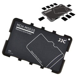 JJC Micro SD Card Case Carrying Lightweight Slim Holder Storage for 10 MSD Micro SD Memory Cards