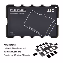 JJC Micro SD Card Case Carrying Lightweight Slim Holder Storage for 10 MSD Micro SD Memory Cards