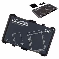 JJC Memory Card Case Portable Slim Holder Storage for 2 SD Cards + 4 Micro SD Cards