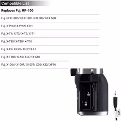 JJC Shutter Release Cable Remote Connecting Cord for Fujifilm GFX100 X-T4 X-T3 X-T30 X-T100 X100V XF10 X-A5 Replaces Fujifilm RR-100