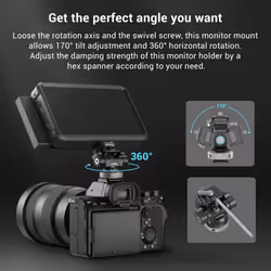 SmallRig Quick Release Camera Monitor Mount with Cold Shoe  Supports Swivel 360 and Tilt 170 Adjustable  Drop-in HawkLock Camera Hot Cold Sh