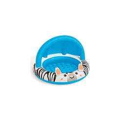 Shaded Baby Pool | Safari Fun Inflatable Play Centre, UV Sunshade, Inflatable Floor, Zebra Design, Ages 2+