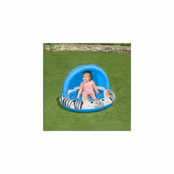 Shaded Baby Pool | Safari Fun Inflatable Play Centre, UV Sunshade, Inflatable Floor, Zebra Design, Ages 2+