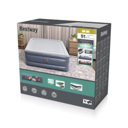 Bestway Tritech Air Mattress Queen with Built-in AC Pump and Antimicrobial Coating 2.03 m x 1.52 m x 51 cm