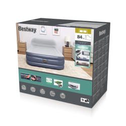 Bestway Tritech SleekFlow Headboard Air Mattress Queen with Built-in AC Pump and Antimicrobial Coating 2.26 m x 1.52 m x 84 cm