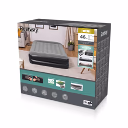 Bestway Tritech Air Mattress Queen with Built-in AC Pump and Antimicrobial Coating 2.03 m x 1.52 m x 46 cm, Double mattress,  ...