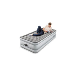 Bestway Queen Double Single Size Air bed | Built-in Electric Pump, Fast Inflation, Wave Beam Support Mattress with Storage Bag, Grey