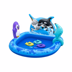 Bestway Polar Pals Kids Inflatable Water Play Center and Pool 1.34 m x 1.31 m x 73 cm, Inflatable play center, 2 yr(s), Polyv ...