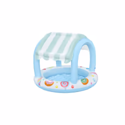 Bestway Sweet Shoppe Inflatable Shaded Kiddie Pool 1.04 m x 84 cm, Baby bath, Boy/Girl, Polyvinyl chloride (PVC), Blue, White