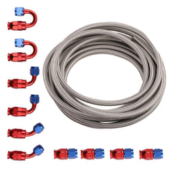 AN-6 AN6 Stainless Steel PTFE Fuel 20FT + 10 Fittings Ends Hose Kit 20 Feet