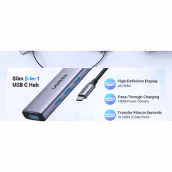 Ugreen 20956A interface hub USB Type-C 5000 Mbit/s Silver - Additional view 6
