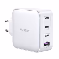 Ugreen Nexode 100W GaN USB-C USB-A Charger, Indoor, AC, 20 V, White