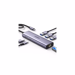Revodok USB C Hub Ethernet, 6-in-1 USB-C Hub with 1000Mbps Ethernet, 4K HDMI, 100W PD, 3 USB-A 3.0 Data Ports, USB C Dock for ...