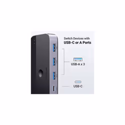USB 3.0 Switch 2 Computers Sharing USB C & A Devices, 4 Port USB Switcher Sharing Keyboard and Mouse, Printer/Scanner USB Switch Hub for Two Computers