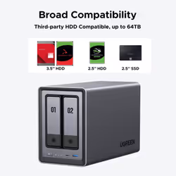 Ugreen NASync DXP2800 NAS Compact Intel® N N100 8 GB DDR5 UGOS Pro Black - Additional view 4