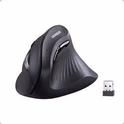 Ergonomic Vertical Mouse, 2.4GHz Wireless or Bluetooth, 1000/1600/2000/4000DPI, 5 Buttons, Connects Up to 3 Mac/PC Computers, 75 Ergonomic Angle,