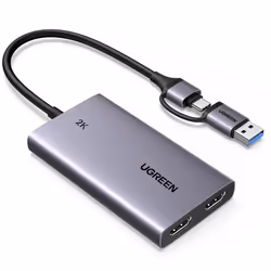 Video Capture Card HDMI to USB C Streaming Device 2K@30Hz 1080P@60fps Game Record 4K Passthrough Loop-out Compatible for Ques ...