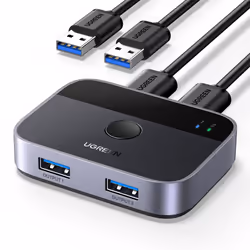USB Switch, USB 3.0 Switcher 2 in 2 out 2 Computers share 2 USB for keyboard, mouse, printer, hard drives with 2 USB 3.0 A to ...