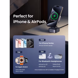 Ugreen 2-in-1 Qi2 Magnetic Foldable Charging Station (No AC Adapter) - Additional view 5