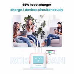 Ugreen USB-A+2C 65W UNO GAN CHARGER Mobile computer, Mobile phone, Laptop, Power bank, Tablet, Watch, Wearables AC, Lightning, USB Indoor - Additional view 4