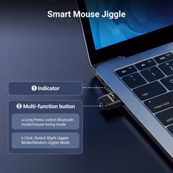 Bluetooth 5.3 Adapter for PC, Mouse Jiggler, Undetectable USB Mouse Mover with 2 Jiggle Modes, Keep Computer Awaking, Plug & Play, Mini-Sized,
