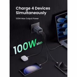 Ugreen NEXODE S 100W GAN CHARGER Mobile computer, Mobile phone, Laptop, Power bank, Tablet, Wearables AC Indoor - Additional view 4