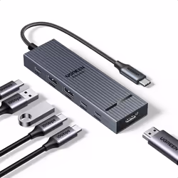 Revodok USB C Hub 10Gbps, 6-in-1 USB C Adapter, 4K@60Hz HDMI Display, 10Gbps USB-C and USB-A Data Ports, 100W PD, USB C to HD ...