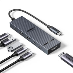 Revodok USB C Hub 10Gbps, 6-in-1 USB C Adapter, 4K@60Hz HDMI Display, 10Gbps USB-C and USB-A Data Ports, 100W PD, USB C to HDMI for M2/M3 MacBook