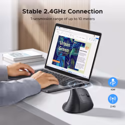 2.4GHz Ergonomic Vertical Mouse, 4000DPI Optical Tracking, 57 Ergonomic Angle, 6 Buttons, 12-Month Battery Life, 4 Adjustable DPI Levels Wireless