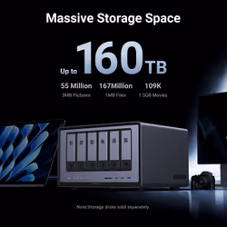 Ugreen NASync DXP6800 Pro NAS Compact Intel® Core™ i5 i5-1235U 8 GB DDR5 UGOS Pro Black