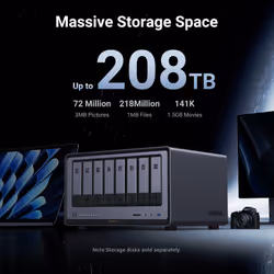 Ugreen NASync DXP8800 Plus NAS Desktop Intel® Core™ i5 i5-1235U 8 GB DDR5 UGOS Pro Black