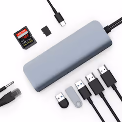 HYPER HD392-GRAY laptop dock/port replicator USB 3.2 Gen 1 (3.1 Gen 1) Type-C Grey