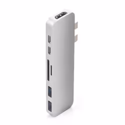 HYPER HyperDrive DUO Hub for USB-C MacBook Pro 13" and 15" 2016/2017/2018, Silver, MicroSD (TransFlash), SD, HDMI, Thunderbol ...