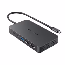 Targus HyperDrive Next Dual, Wired, USB Type-C, 100 W, 1.4/2.0, Grey, 10 Gbit/s
