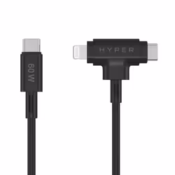 HYPER HyperJuice USB cable USB 2.0 1.5 m USB C USB C/Lightning Black - Additional view 2