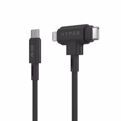 HYPER HyperJuice USB cable USB 2.0 1.5 m USB C USB C/Lightning Black - Additional view 3