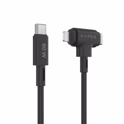 HYPER HyperJuice USB cable USB 2.0 1.5 m USB C USB C/Lightning Black - Additional view 4