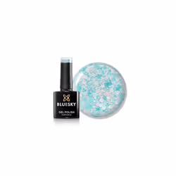 Gel Nail Polish 10ml, Glitter Neon 15, Turquoise Glitter Gel Nail Polish for 21 Day Manicure, Professional, Salon & Home Use, ...