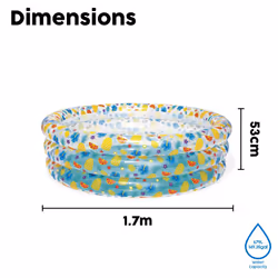 Bestway Tropical Paddling Pool Kiddie Swimming Pool, Inflatable Above Ground Pool, Outdoor Garden Pool, Ages 6+