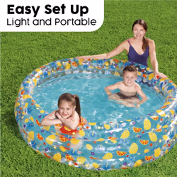 Bestway Tropical Paddling Pool Kiddie Swimming Pool, Inflatable Above Ground Pool, Outdoor Garden Pool, Ages 6+