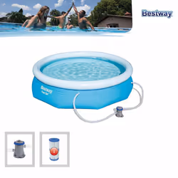 Bestway Inflatable Fast Set Swimming Pool with Pump, 10 feet