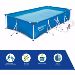 Bestway 13'1" Steel Pro Swimming Rectangular Steel Frame Pool & Pump