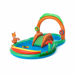 Bestway Friendly Woods Play Pool Center 2.95 m x 1.99 m x 1.30 m, Inflatable pool, 214 L, Figure 8 shape, 2 yr(s), PVC, Multi ...