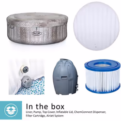 Lay-Z-Spa Cancun Hot Tub with Stylish Rattan Design, AirJet Inflatable Spa, 2 - 4 Person