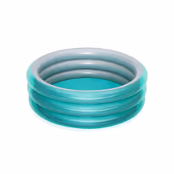 Bestway Big Metallic 3-Ring Pool, Inflatable pool, 697 L, Round, 6 yr(s), Vinyl, Blue, Silver, Transparent