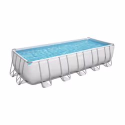 Bestway Power Steel 21' x 9' x 52" Rectangular Pool Set, 19281 L, Framed pool, Adult & Child, Ladder, White, 119.4 kg