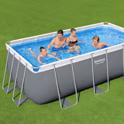 Bestway 13ft 6" x 6ft 7" x 48" Rectangular Power Steel Above Ground Swimming Pool, Filter Pump & Accessories (2024 Version)